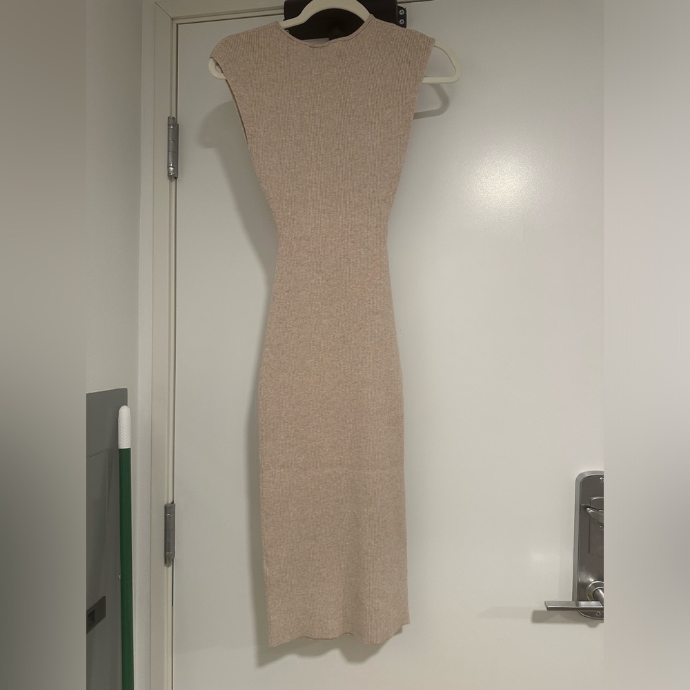 Wilfred Free Aritzia Heather Beige Cutout Dress XS